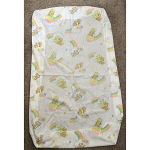 Vintage Toddle Time Teddy Bears & Rainbows Standard‎ Crib Sheet Cotton